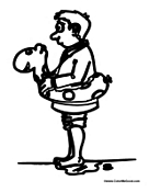 Adult Man with Floaties