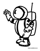 Astronaut in Space to Color