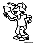 Sports Kid with Flag