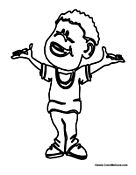 Young Boy with Arms Lifted