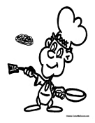 Cook Flipping Pancakes