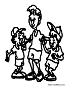 Father and Sons Coloring Page