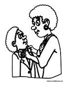Mother and Son Coloring Sheet