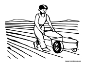 Farmer Boy Plowing Field