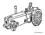 Farmer on His Tractor