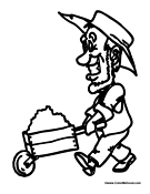 Amish Farmer with Wheelbarrow