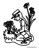 Gardener Planting Flowers