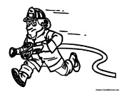 Fire Fighter with Water Hose