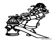 Firefighter Turning Fire Hydrant