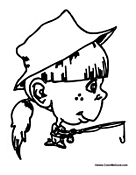 Cartoon Girl Fishing