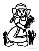 Holland Girl with Tulips