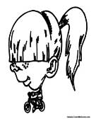 Cartoon Girl on a Bike