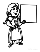 Girl Teacher with Blank Sign