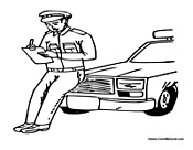 Police Cop Writing a Ticket