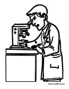 Scientist Looking in Microscope