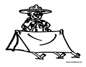 Boyscout Leader and Tent