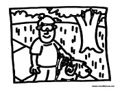 Kid Who is Blind with Dog