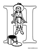 Alphabet Coloring - H is for Hat
