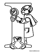 Alphabet Coloring - I is for Investigate