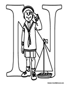 Alphabet Coloring - N is for Navy