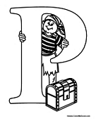 Alphabet Coloring - P is for Pirate