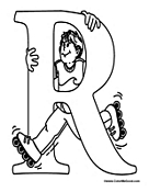 Alphabet Coloring - R is for Rollerskate