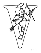Alphabet Coloring - V is for Valentine