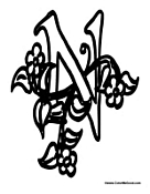 Flower Alphabet ABCs - Letter N