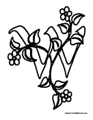 Flower Alphabet ABCs - Letter W