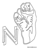 Sign Language - Letter N