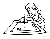 Boy Drawing a Castle in Art