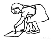 Girl Coloring a Picture