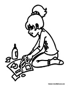 Kid Cutting and Glueing