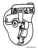 Girl Getting on the School Bus