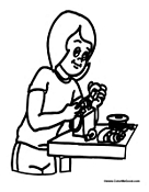 Girl in Science Class Learning