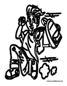 Boy Student Late for Class