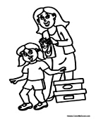 Girl on Her First Day of School