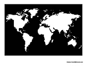 Black and White World Map