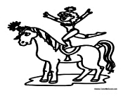 Girl Circus Acrobat on Horse