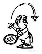 Boy Playing Badminton