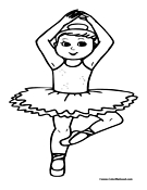 Ballerina Coloring Page 1