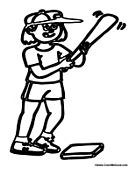 Girl Playing Baseball Batter