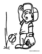 Kid Trying to Catch a Baseball