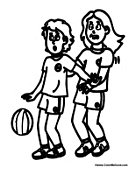 Two Friends Playing Basketball