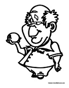 Man with Small Bowling Ball