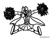 Girl Cheerleader with Pom Pom