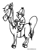 Horse Riding Coloring Page 1