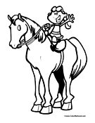 Horse Riding Coloring Page 2