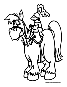 Horse Riding Coloring Page 4