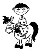 Horse Riding Coloring Page 6